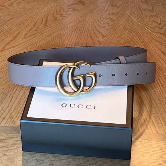 GUCCI Marmont GG Wide Leather Belt 36/90 Color: Dusty pink - Picture 10 of 13